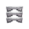 Three metal shaver cutters on a transparent background