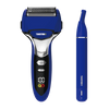 Blue shaver with digital display on a transparent background