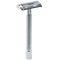 Chrome safety razor on a transparent background