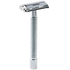 Chrome safety razor on a transparent background
