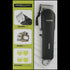 Hair clipper with packaging highlighting features on a transparent background