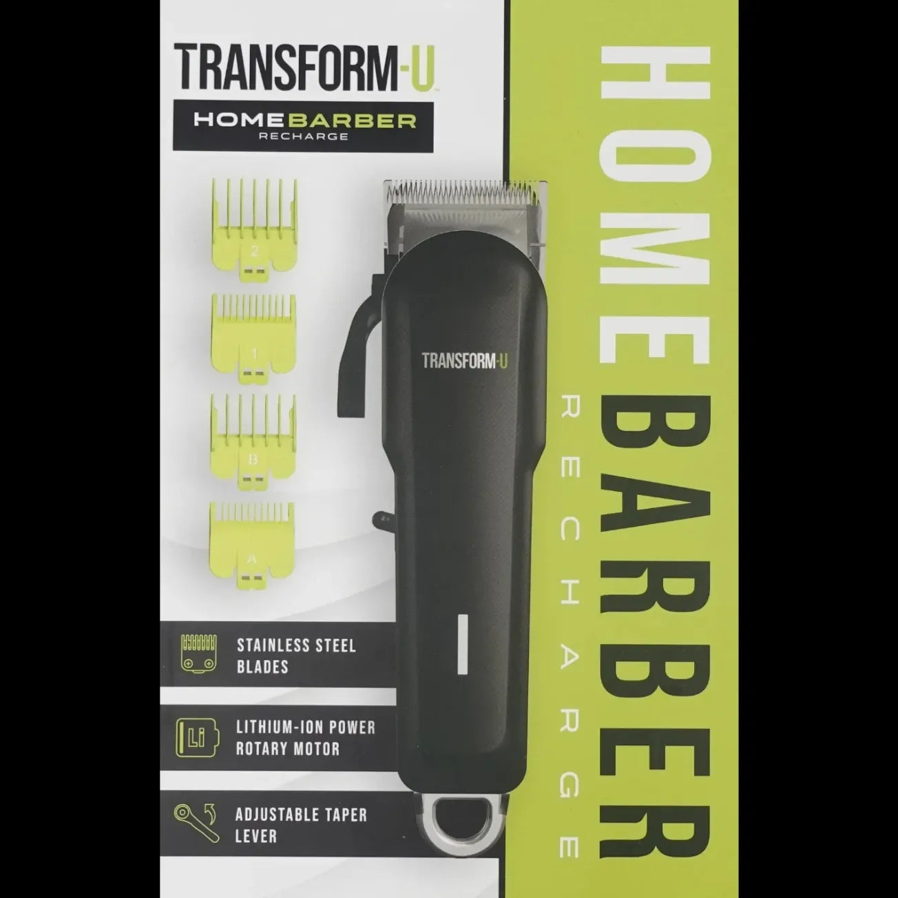 Transform-U Home Barber Recharge with packaging on a transparent background