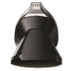 Black and silver hair trimmer head on a transparent background
