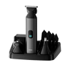 Black trimmer tool with attachments on a transparent background