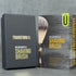 Transform-U shaving brush packaging on a gray background