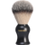 Black shaving brush with synthetic hair on a transparent background, branded 'Transform-U'.