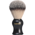 Black shaving brush with synthetic hair on a transparent background, branded 'Transform-U'.