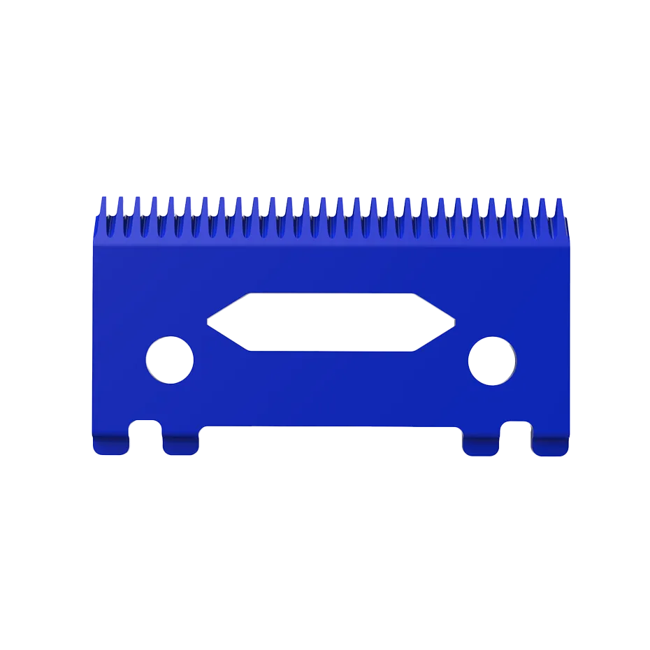Blue hair clipper blade on a transparent background