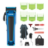 Hair clipper set with attachments and accessories on a transparent background