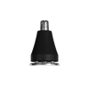 Black and silver nose and ear hair trimmer on a transparent background