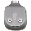 Gray hair trimmer head with brand logo on a transparent background