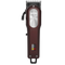 Hair clipper with brown handle and silver blade on a transparent background
