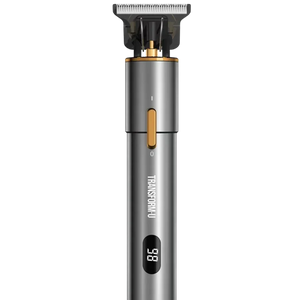 Hair trimmer with digital display on a transparent background