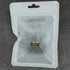 Clear plastic packaging with a visible brand name on a gray background