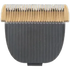 Hair clipper head with gold and black design on a transparent background