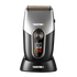Electric shaver with digital display on a transparent background