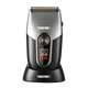 Electric shaver with digital display on a transparent background