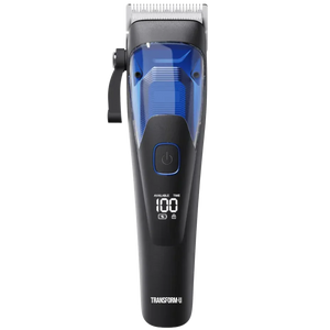 Hair clipper with digital display on a transparent background