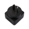 Black plug adapter with USB port on a transparent background