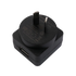Black plug adapter with USB port on a transparent background